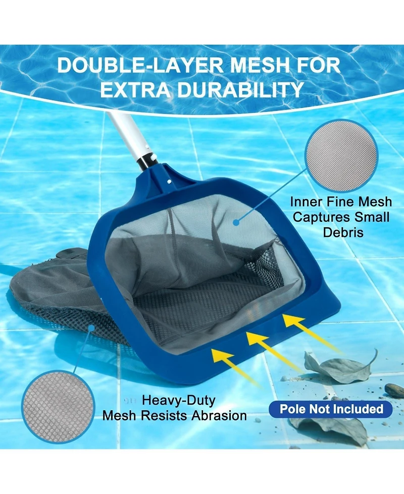 Xdovet Swimming Pool Leaf Rake Skimmer Net Aluminum Heavy Duty Debris Removal