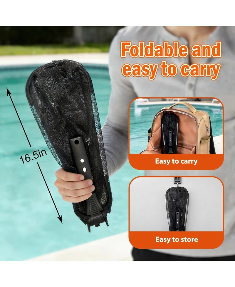 Xdovet Pool Skimmer Net Telescopic Pole Fine Mesh Leaf Rake