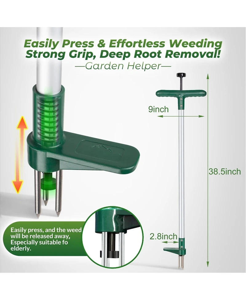 Xdovet Weed Puller Stand Up Weeder 3 Claws Root Puller