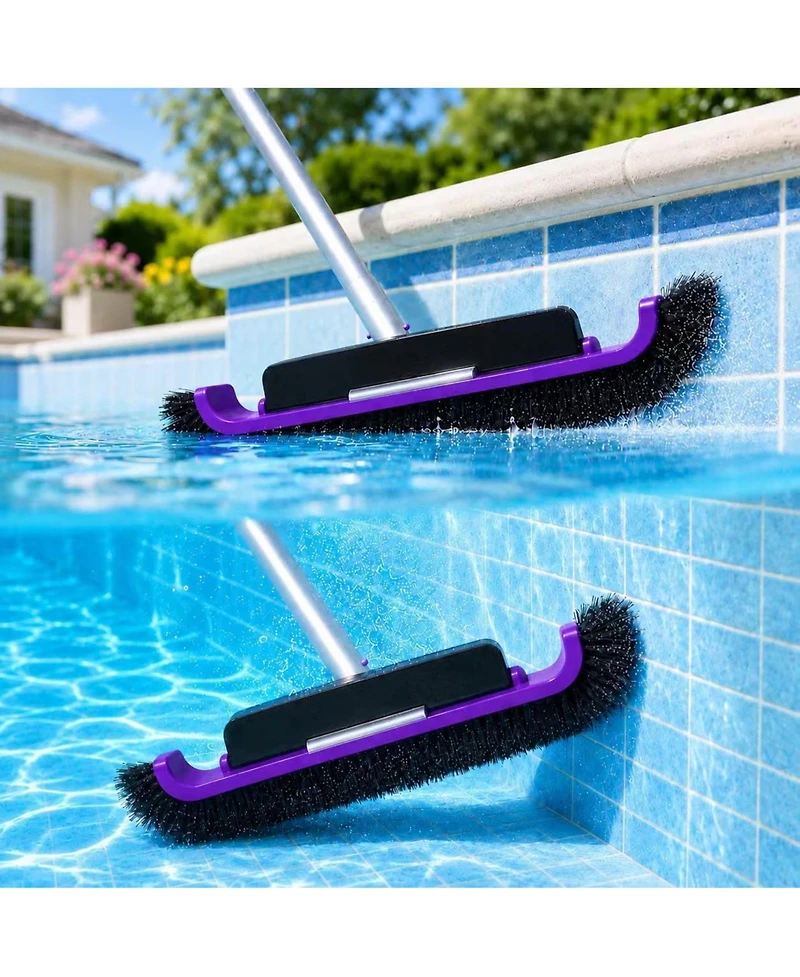 Xdovet Pool Skimmer Net Brush Head Adjustable Pole Set