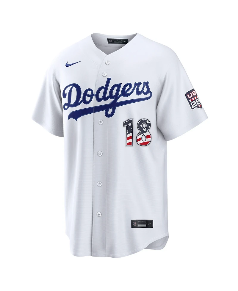 Nike Men's Yoshinobu Yamamoto White Los Angeles Dodgers Usa 250 Fourth of July Stadium Jersey