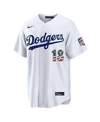 Nike Men's Yoshinobu Yamamoto White Los Angeles Dodgers Usa 250 Fourth of July Stadium Jersey