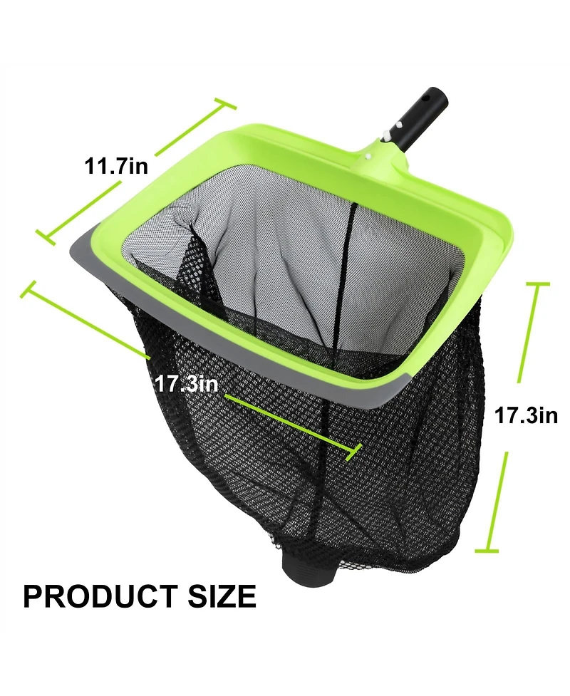 Xdovet Swimming Pool Leaf Skimmer Net Rubber Lip Reinforced Frame Double-Layer Deep Rake No Pole