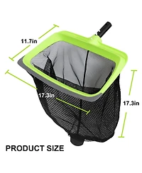 Xdovet Swimming Pool Leaf Skimmer Net Rubber Lip Reinforced Frame Double-Layer Deep Rake No Pole