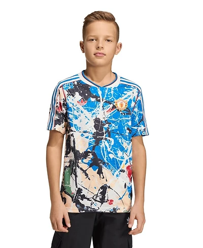Adidas Big Boys and Girls Blue Manchester United X Stone Roses Replica Jersey
