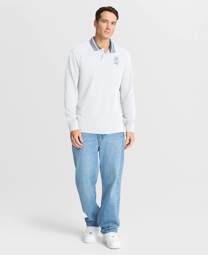 Fanatics Men's White Milano Cortina 2026 Winter Olympics Tipped Long Sleeve Polo Shirt