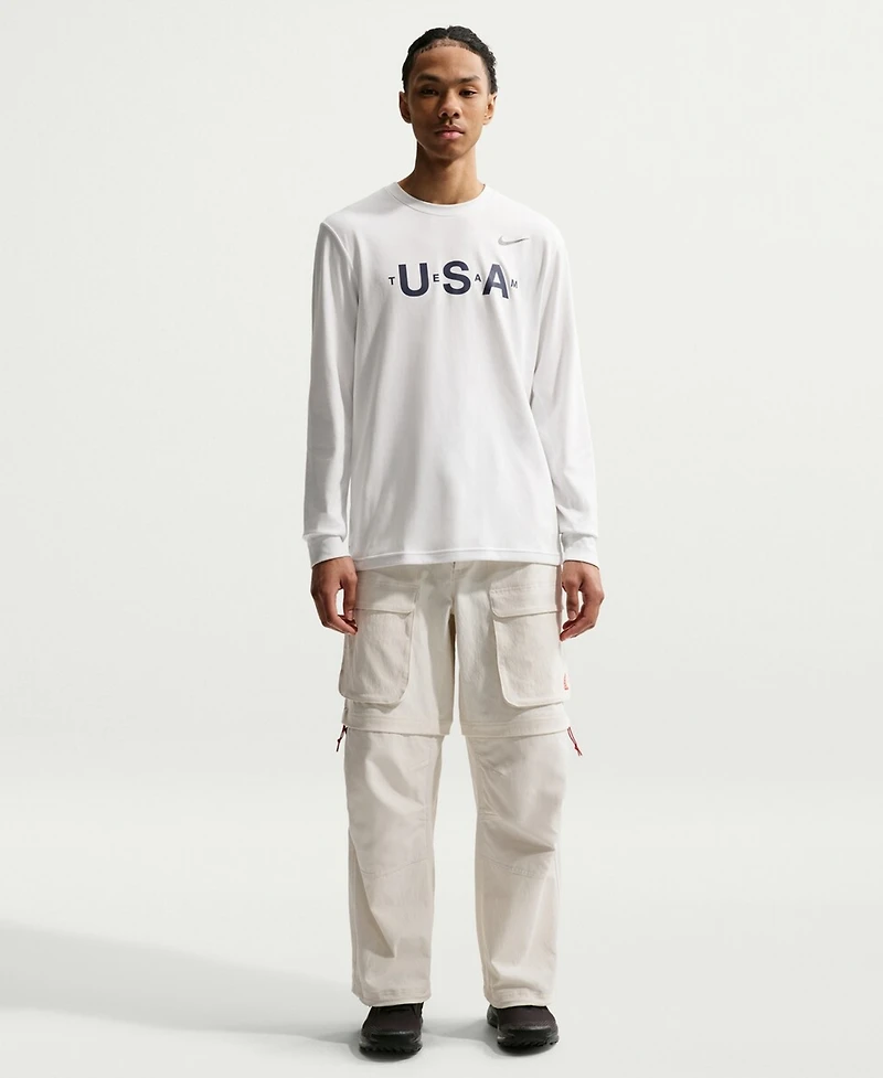 Nike Men's Acg White Dri-fit Primary Logo Long Sleeve T-Shirt