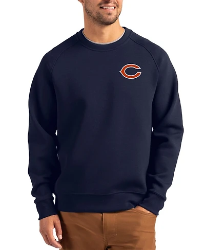 Cutter & Buck Men's Navy Chicago Bears Team Logo Roam Raglan Pullover Sweatshirt