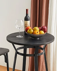 Glitzhome 41.25" Steel Round Bar Table