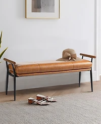 Glitzhome Modern 20.5" Metal Upholstered Bench