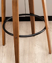 Glitzhome Mid-Century Modern Foam Swivel Counter Stool, Set of 2