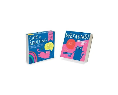 Tf Publishing Paper Goods 2027 Cats vs Adulting by Amy Smyth Daily Desktop Calendar