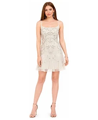 Lara Women's Beaded Mini Wedding Dress with Godets