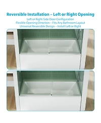 homfan Sliding Shower Door with Stainless Steel Frame 8mm Tempered Glass, Bathroom Enclosure for Tub Shower, Brushed
