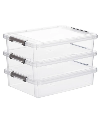 Xdovet Plastic Storage Box Latching Lid A4 Document Organizer