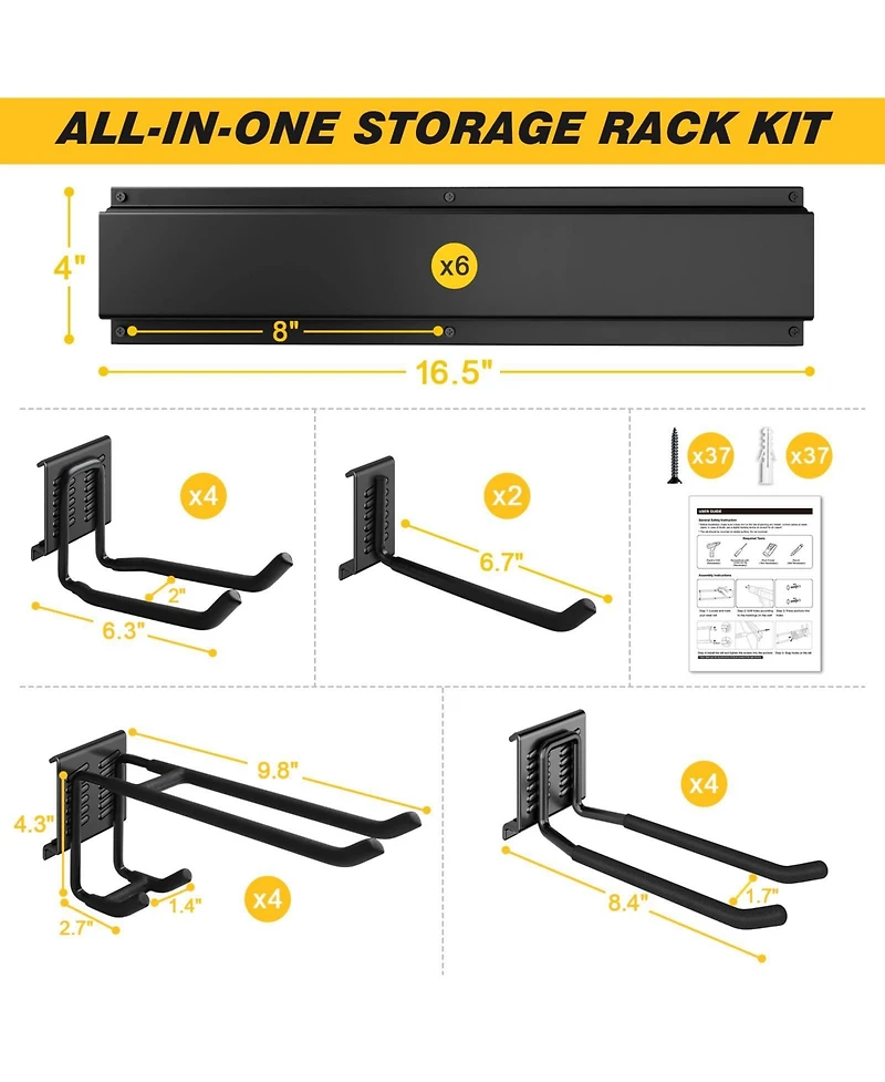 Xdovet Wall Mount Garden Tool Organizer Metal Hook Rack