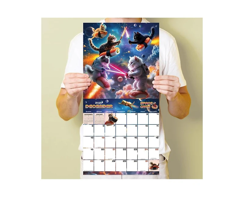 Tf Publishing Paper Goods 2027 Space Cats Wall Calendar