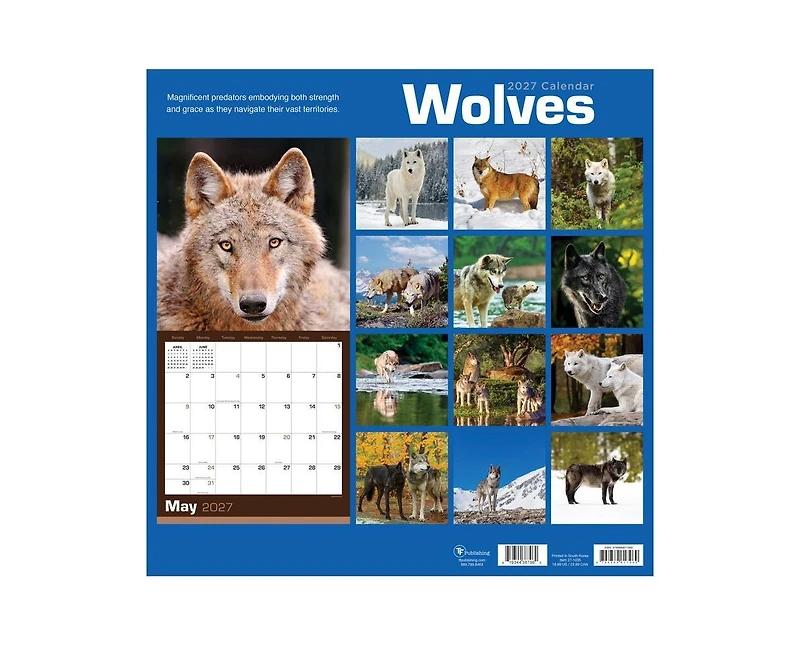 Tf Publishing Paper Goods 2027 Wolves Wall Calendar