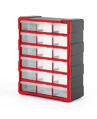 Xdovet Small Parts Organizer 18 Drawers Removable Dividers Wall Mount Desktop Storage Cabinet