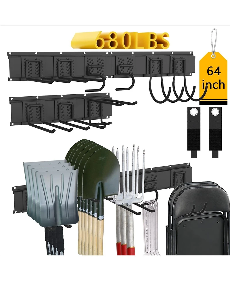 Xdovet Garden Tool Organizer Wall Mount with Hooks for Shed Workshop