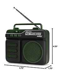 Dolphin Audio Rtx-10GRN Retrobox Mini 10W Bluetooth Rechargeable Speaker with WaveSync, Green