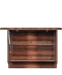 Streamdale Furniture Farmhouse Kitchen Pantry Hutch with Microwave Stand and Coffee Bar