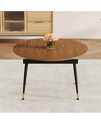 Streamdale Furniture Oval Extendable Dining Table with Metal Legs Seats 6-10
