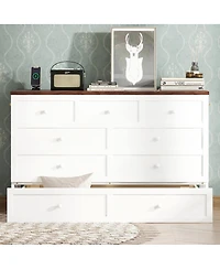 Streamdale Furniture Queen Murphy Bed Cabinet with Storage Charging Station and Usb Port