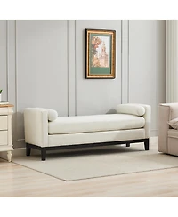 Streamdale Furniture 66.34''W Upholstered Bench with Wood Frame and 2 Bolsters