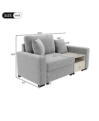 Streamdale Furniture Modern 63.2'' Modular Sofa with Storage Armrest and Console
