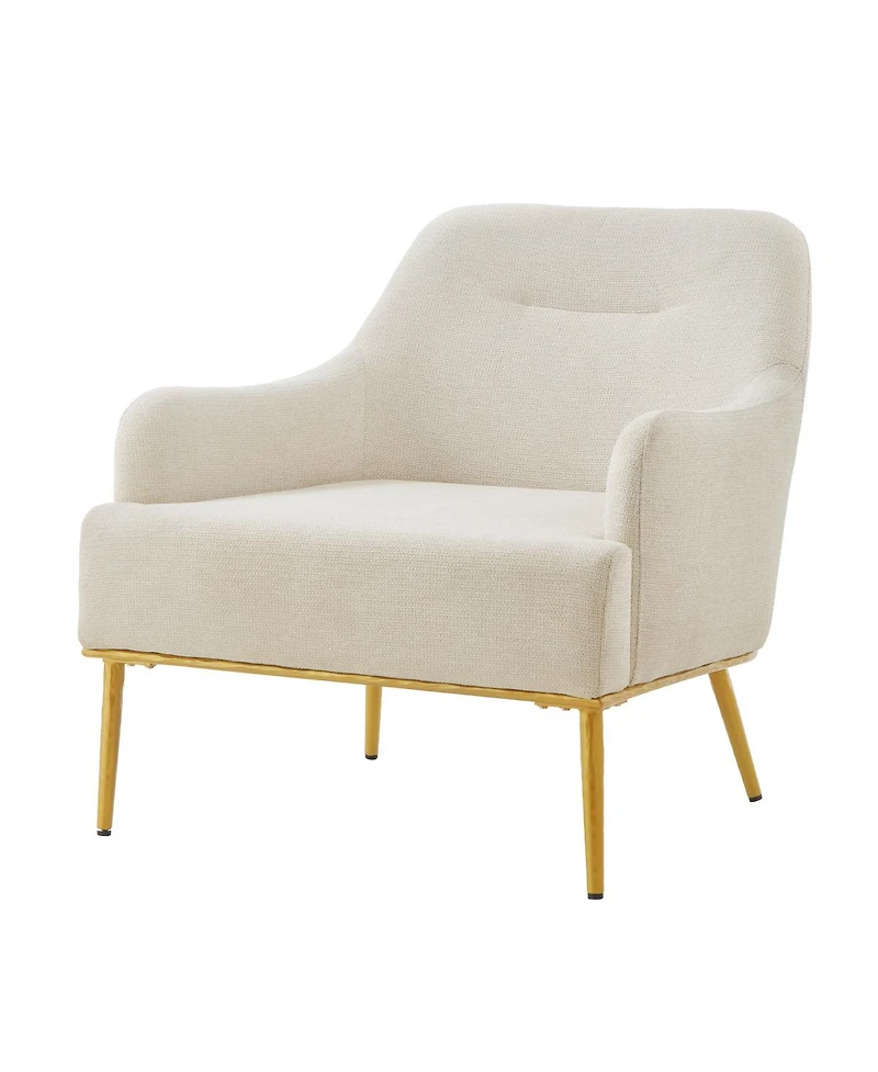 Streamdale Furniture Modern Upholstered Accent Chair with Gold Metal Legs