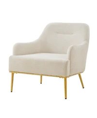 Streamdale Furniture Modern Upholstered Accent Chair with Gold Metal Legs