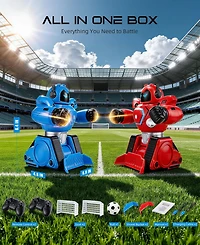 Sugift 2-Pack Remote Control Fighting Robots, Rc Boxing and Soccer Battle Set with Led Lights, 360degree(s) Movement