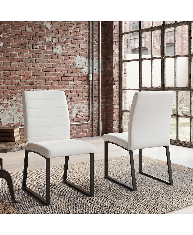 Streamdale Furniture 2-Pack Premium Pu Office/Dining Chairs with Sturdy Iron Legs