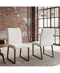 Streamdale Furniture 2-Pack Premium Pu Office/Dining Chairs with Sturdy Iron Legs