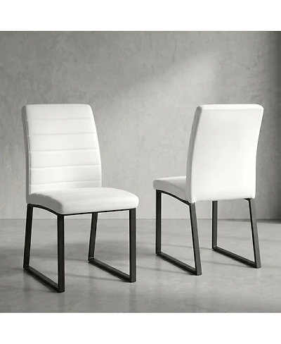 Streamdale Furniture 2-Pack Premium Pu Office/Dining Chairs with Sturdy Iron Legs