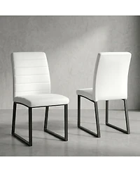Streamdale Furniture 2-Pack Premium Pu Office/Dining Chairs with Sturdy Iron Legs