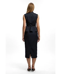 Karen Millen Women's Sleeveless Peplum Midi Dress