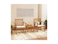 Boyel Living Patio Wood Furniture Set with soft Cushions for Porch