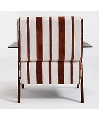 Streamdale Furniture Modern Striped Armchair with Solid Wood Legs (Set of 2)