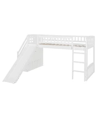Streamdale Furniture Stairway Twin Size Loft Bed with Two Drawers and Slide