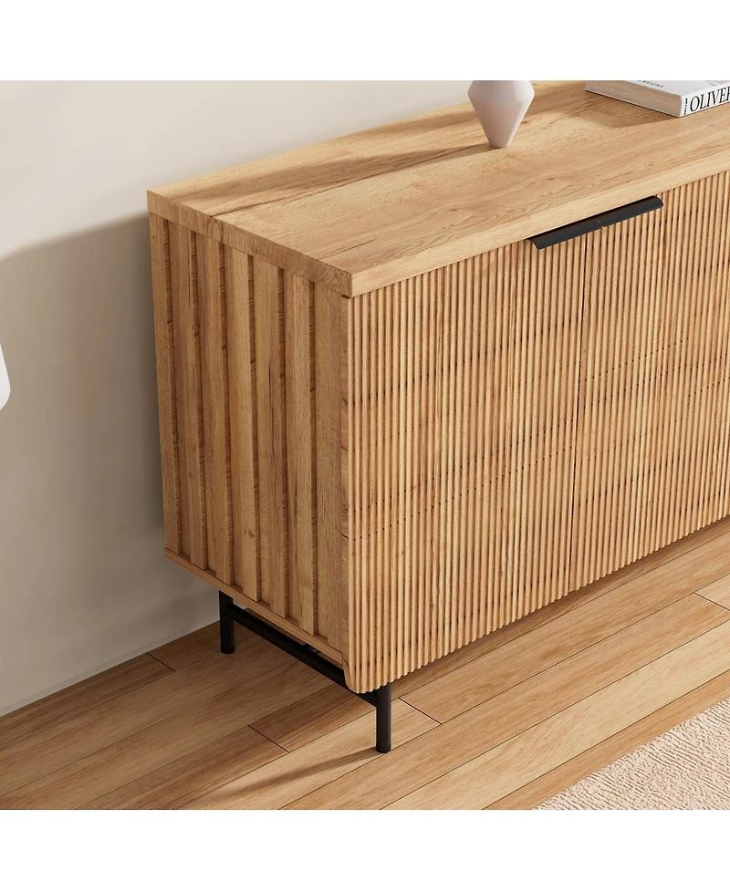 Streamdale Furniture 68'' Modern Scandinavian Led Sideboard Buffet Cabinet