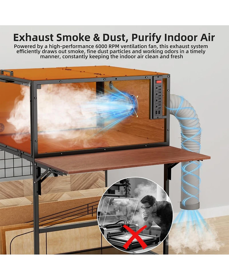 Streamdale Furniture Laser Engraver Enclosure with Exhaust Fan Foldable and Eye Protection