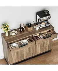homfan Sideboard Buffet Cabinet with Storage 55" Accent Drawers and Doors for Kitchen Dining Room Living