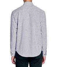 Society of Threads Men's Regular Fit 4-Way Stretch Performance Origami Dot Long Sleeve Button Down