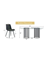 Streamdale Furniture 71 inch Oval Glass Dining Table with 8 Pu Leather Chairs