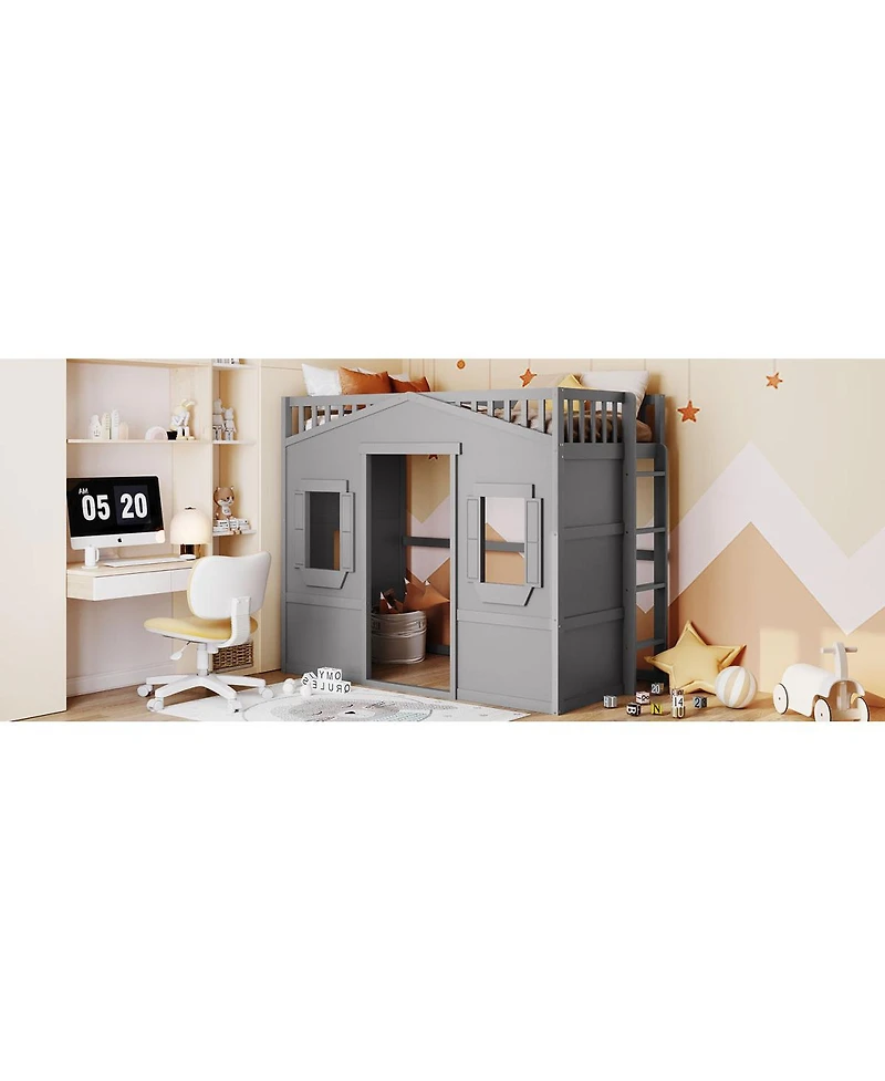 Streamdale Furniture House Loft Bed With Ladder