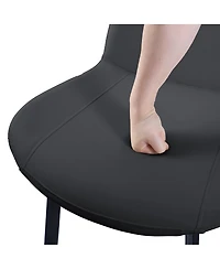Streamdale Furniture Set of 2 Modern Pu Leather Dining Chairs with Metal Legs