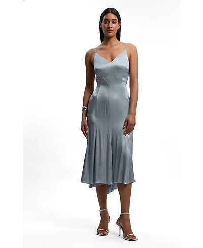 Karen Millen Women's Satin Strappy Midi Dress