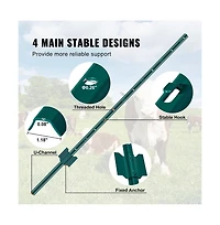 Sugift 4 feet U-Channel Fence Post 10 Pack Heavy Duty Steel Stakes
